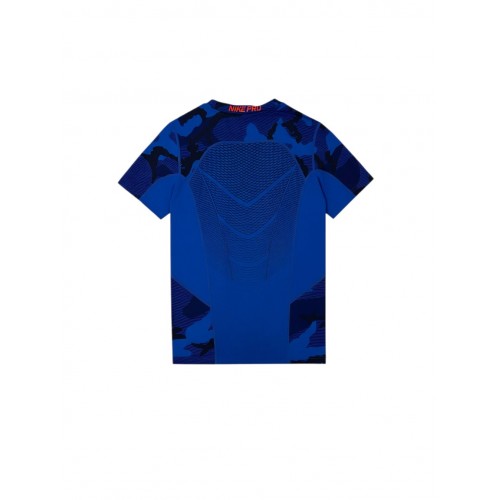 Nike Pro Γυναικείο Compression T-Shirt Μπλε Camo